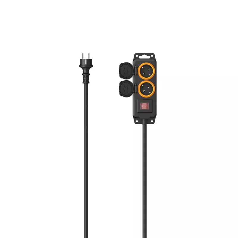 Hama 00223062 power extension 2 m 2 AC outlet(s) Outdoor Black
