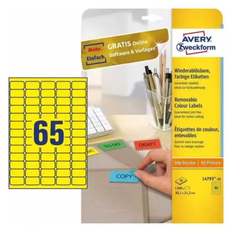 Self-adhesive printer label Avery L4793-20