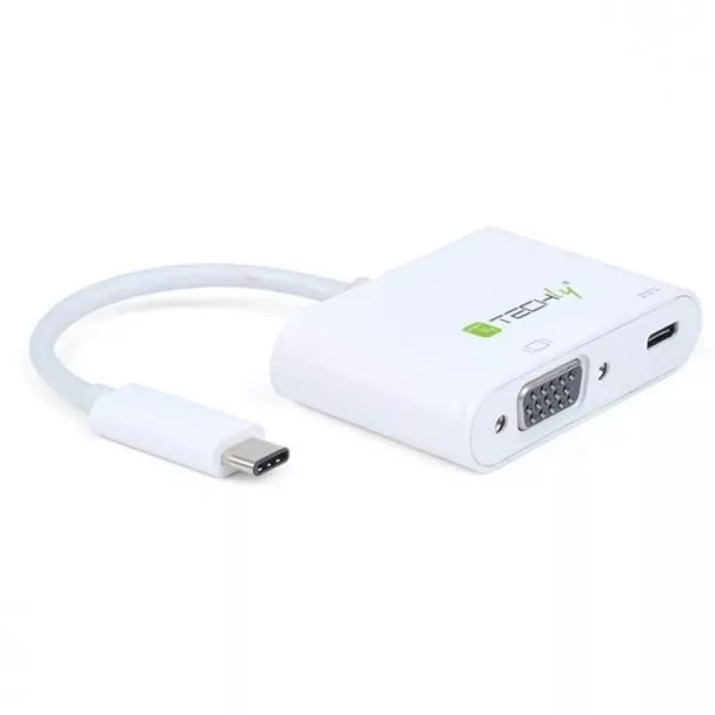 Techly Converter Cable Adapter USB to VGA-C, C-Port USB Charging IADAP USB31-VU31
