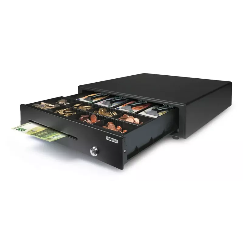 Electronic cash drawer Safescan LD-4141, steel housing, 410×415×115 mm, black, 6 keys