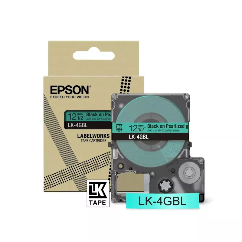 Label tape Epson LK-4GBL Black on green 1.2 cm x 9 m