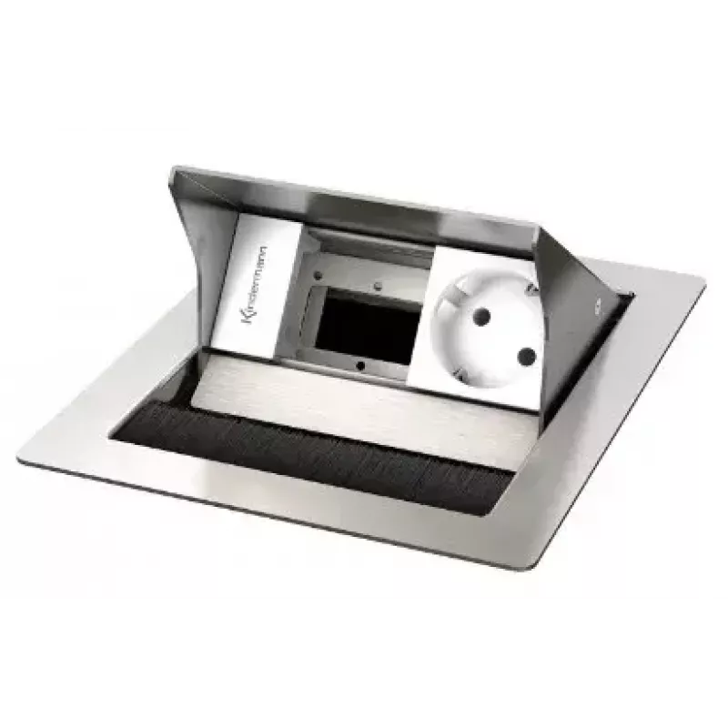 Outlet box Type F Kindermann 7492000041 Stainless steel White