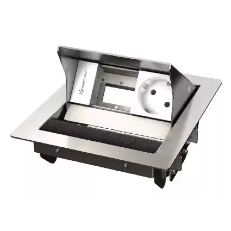 Outlet box Type F Kindermann 7492000041 Stainless steel White