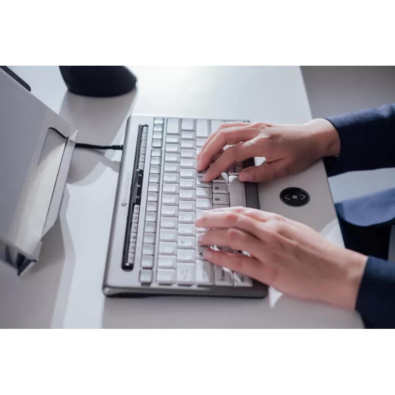 BakkerElkhuizen S-board 840 US Qwerty, Tenkeyless (80 - 87%), Wired, USB, Scissor key switch, QWERTY, Light grey, White