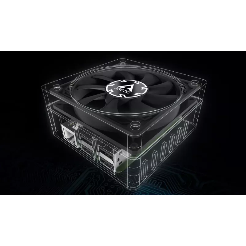 Fan Arctic P8 Slim PWM PST 80mm Low-Profile 38.23 m³/h Fluid Dynamic Bearing Black