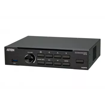 ATEN Seamless Presentation Switch with Quad V, HDMI, USB Type-A, Metal, Black, 60 Hz, 15 m