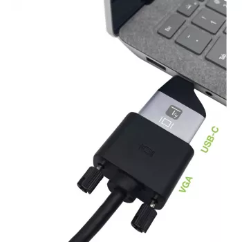 Techly IADAP USBC-VGAC USB graphics adapter 1920 x 1200 pixels Black, Silver