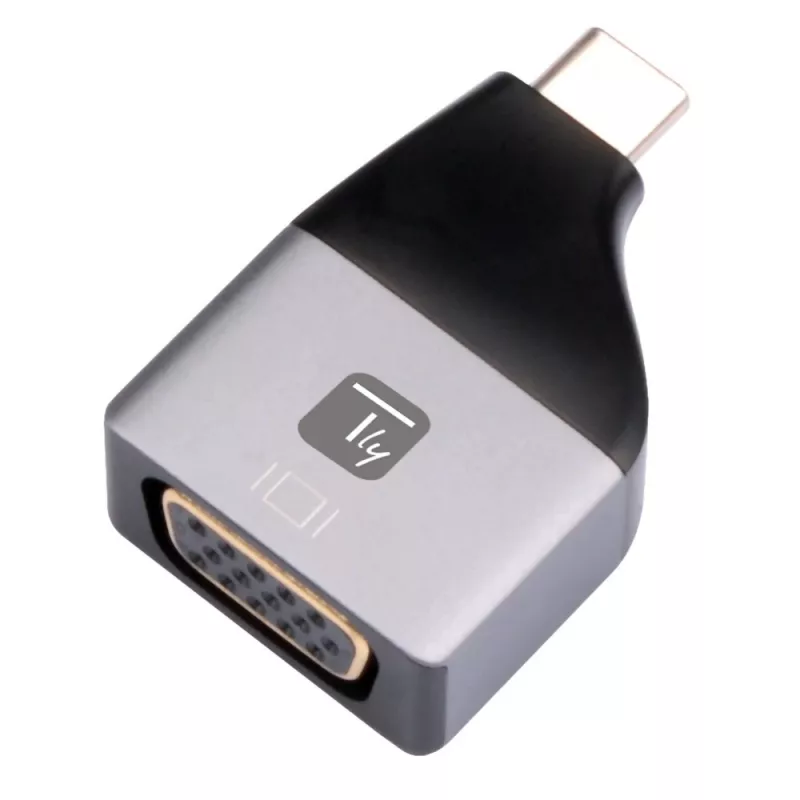Techly IADAP USBC-VGAC USB graphics adapter 1920 x 1200 pixels Black, Silver
