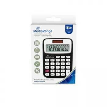 Basic Calculator MediaRange MROS190 Desktop 10 Digits Battery Solar Black White
