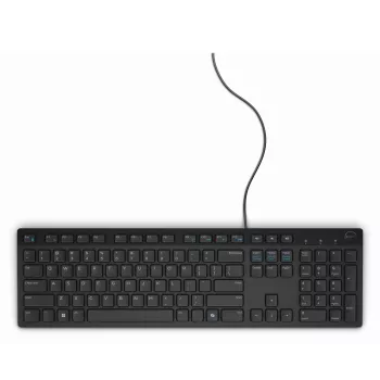 DELL Wired Keyboard - KB216 - Spanish (QWERTY) - Black, Full-size (100%), Wired, USB, QWERTY, Black
