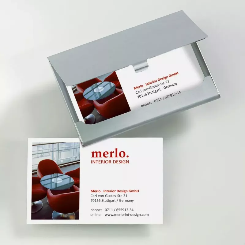 Business Card Holder Sigel VZ135 Aluminium Silver