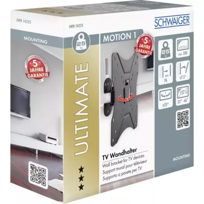 TV Wall Mount Schwaiger LWH14225 513 Black