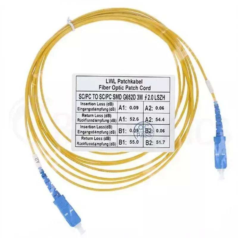 Fibre optic cable BlueOptics SFP2222BU5MK SC G.657.A1 5 m Yellow