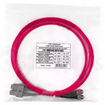 Fibre optic cable BlueOptics SFP3233FU0.5MK SC ST OM4 0.5 m Magenta