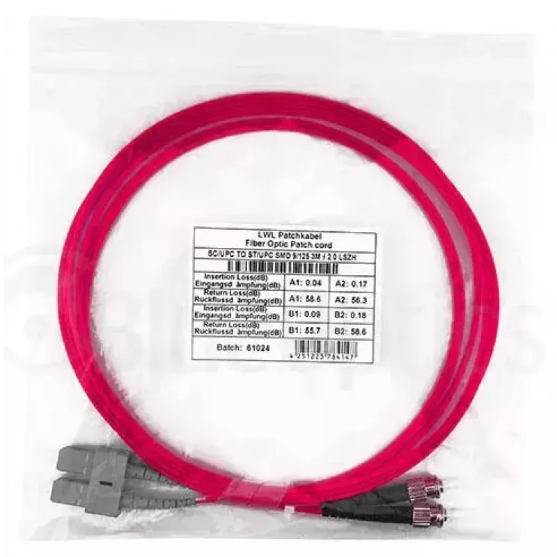 Fibre optic cable BlueOptics SFP3233FU0.5MK SC ST OM4 0.5 m Magenta
