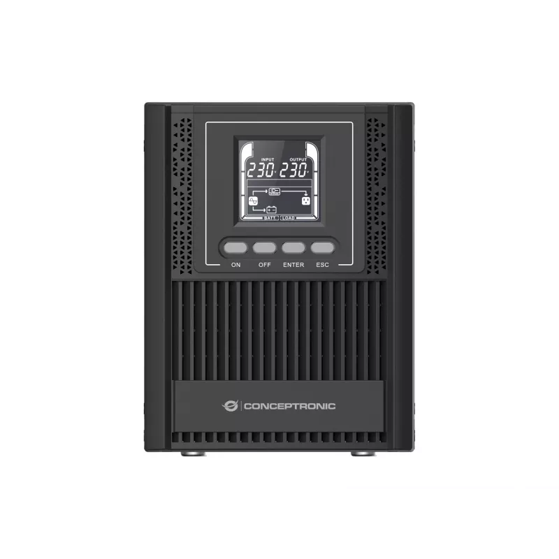 Conceptronic ZEUS52E1K 1000VA 900W Online Tower UPS, IEC, Double-conversion (Online), 1 kVA, 900 W, Sine, 220 V, 240 V