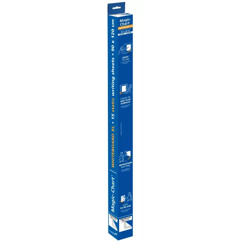 Legamaster Magic-Chart Whiteboard Foil 90x120cm Electrostatic Dry-Erase PP Film, 25 Sheets, White