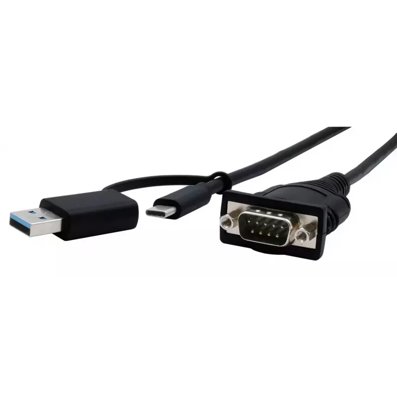 EXSYS EX-23001 Serial Cable Black 0.5m USB Type-A USB Type-C DB-9