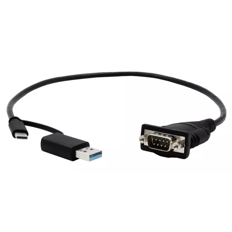 EXSYS EX-23001 Serial Cable Black 0.5m USB Type-A USB Type-C DB-9