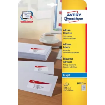 Self-adhesive label Avery J4791-25 Rounded rectangle