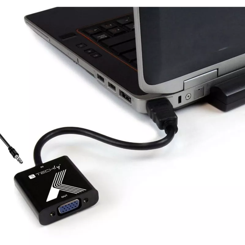 Techly Cable Adapter Converter HDMI to VGA with audio jack plug