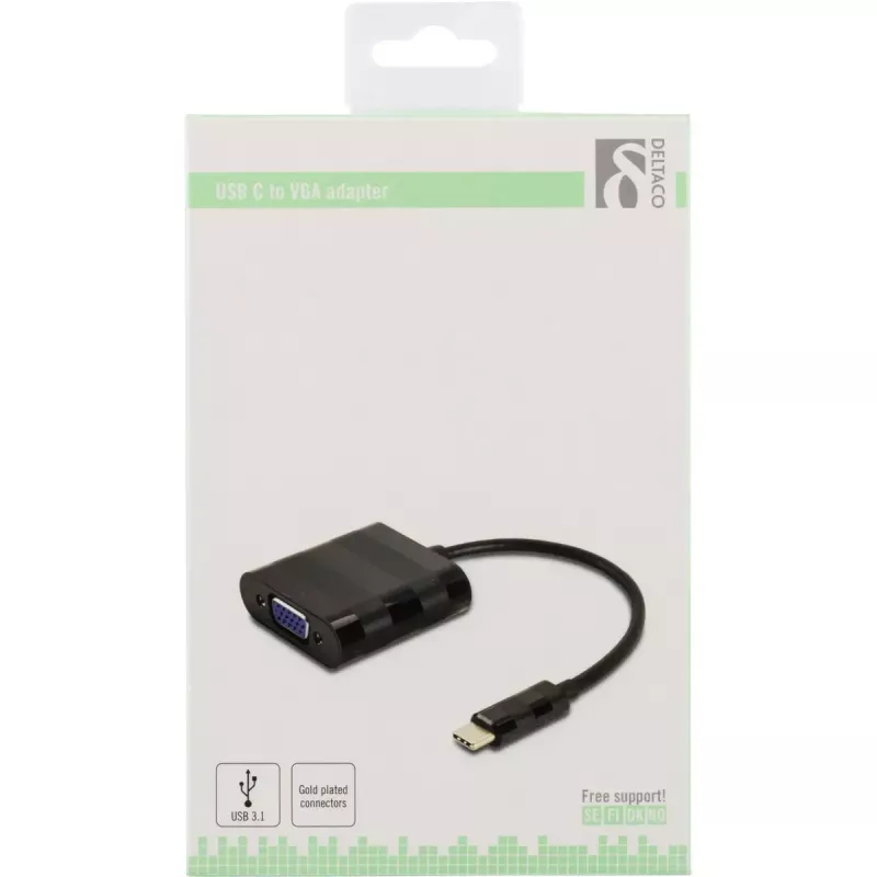 Video Cable Adapter Deltaco USBC-VGA