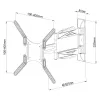 Techly 23-55 Ultra Slim Full Motion LCD TV Wall Mount Bracket Black” ICA-PLB 171M