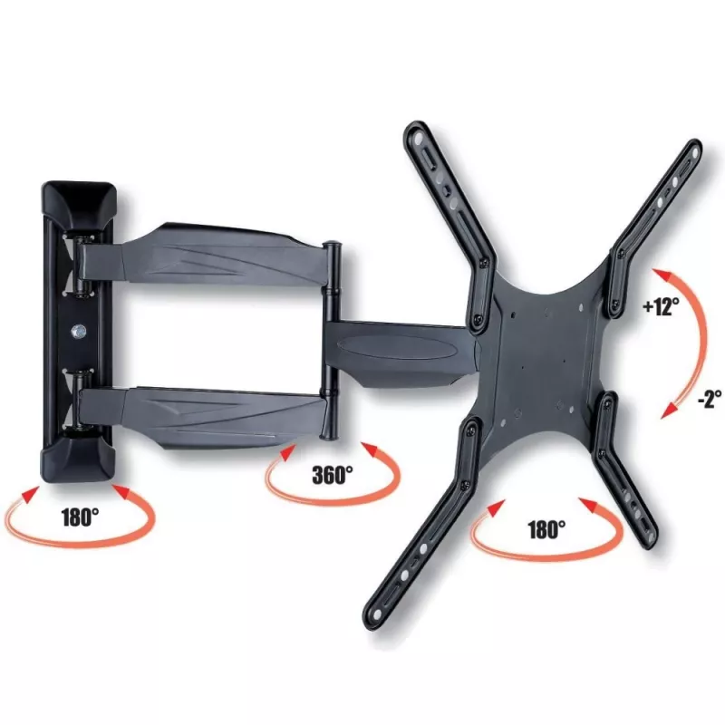 Techly 23-55 Ultra Slim Full Motion LCD TV Wall Mount Bracket Black” ICA-PLB 171M