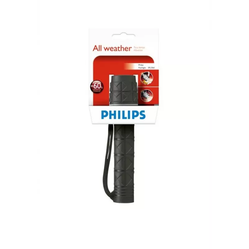 Hand flashlight Philips LightLife SFL3361/10 Black Rubber 2.4V