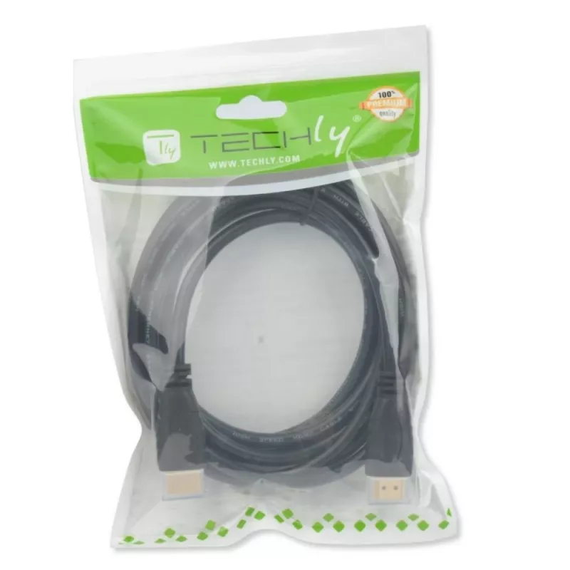 Techly HDMI 2.0 Cable A/A M/M 0.5m Black ICOC HDMI2-4-005, 0.5 m, HDMI Type A (Standard), HDMI Type A (Standard), 4096 x 2160 pixels, 3D, Black