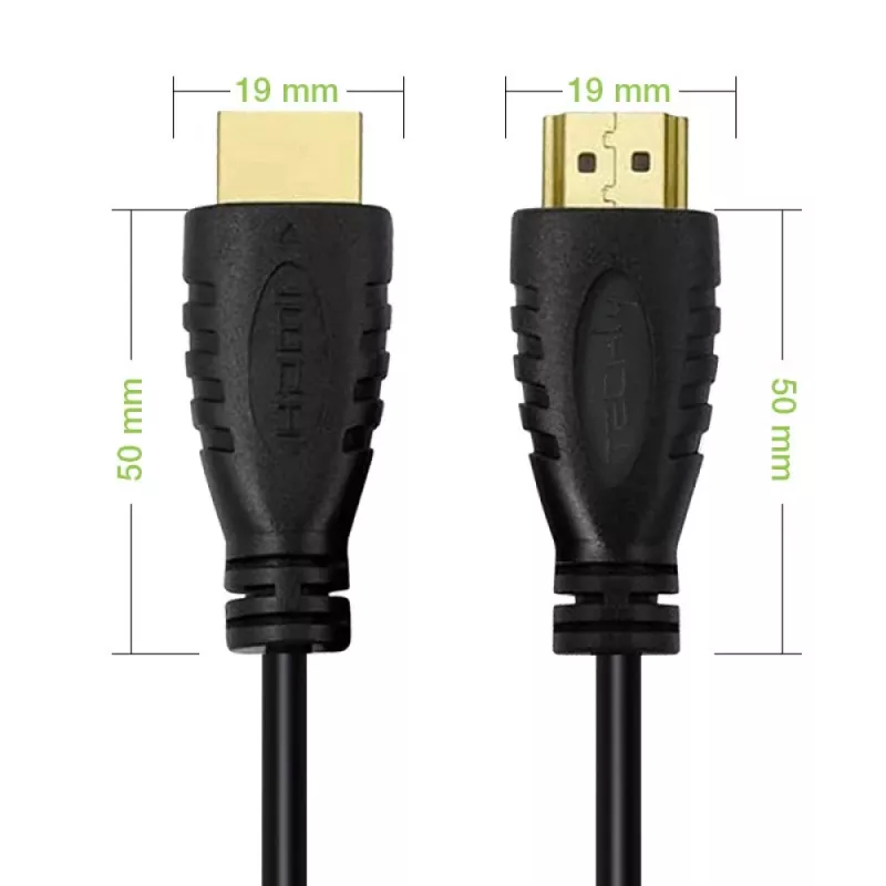 Techly HDMI 2.0 Cable A/A M/M 0.5m Black ICOC HDMI2-4-005, 0.5 m, HDMI Type A (Standard), HDMI Type A (Standard), 4096 x 2160 pixels, 3D, Black