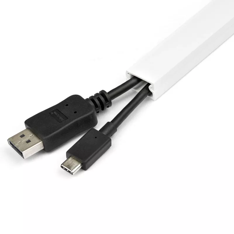 StarTech.com Solid Cable Management Raceway with Adhesive Tape & Cover, 3/4 inch(19mm)W x 3/8 inch(11mm)H - 3ft(1m) length, PVC Network/Power Cord Hider/Wall Wire Duct, Max 6 Cables, UL Listed