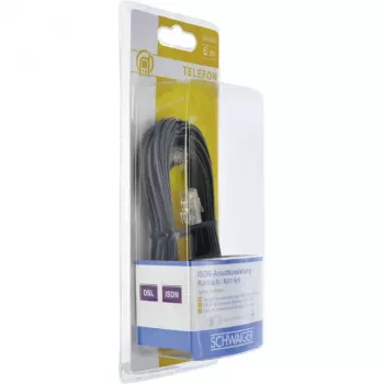 Network Cable Schwaiger 6.0m RJ-11 - RJ-45 6m Black