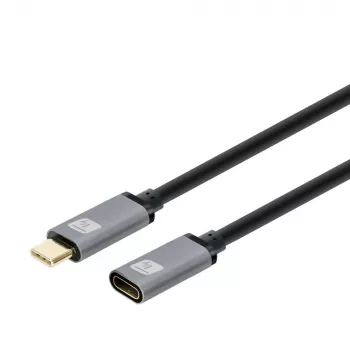 Techly USB 3.2 Gen 2 USB-C M/F Cable 1m Black, 1 m, USB C, USB C, USB 3.2 Gen 2 (3.1 Gen 2), 10 Gbit/s, Black, Grey