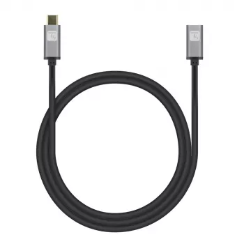 Techly USB 3.2 Gen 2 USB-C M/F Cable 1m Black, 1 m, USB C, USB C, USB 3.2 Gen 2 (3.1 Gen 2), 10 Gbit/s, Black, Grey