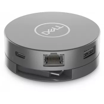 DELL 6-in-1 USB-C Multiport Adapter - DA305, Wired, USB 3.2 Gen 2 (3.1 Gen 2) Type-C, 10,100,1000 Mbit/s, Silver, 3840 x 2160 pixels, Dell