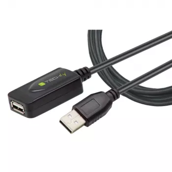 Techly IUSB-REP20TY USB cable USB 2.0 5 m USB A Black