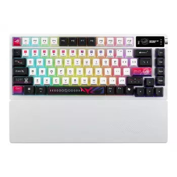 Mechanical Gaming Keyboard ASUS ROG Azoth X — 75% layout, USB + RF Wireless + Bluetooth, RGB, Wrist Rest, Black/White