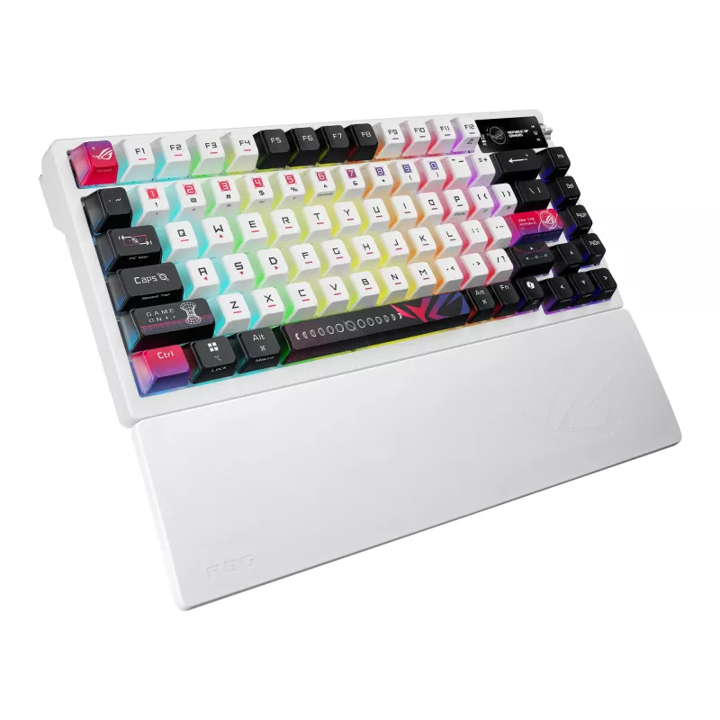 Mechanical Gaming Keyboard ASUS ROG Azoth X — 75% layout, USB + RF Wireless + Bluetooth, RGB, Wrist Rest, Black/White