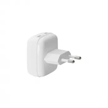 EU Flat Wall Charger d bramante re-charge Pro — 2× USB-C 25W, Indoor, White