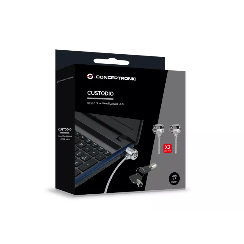 Laptop Lock Conceptronic CNBSLOCK15T 1.5m Silver 2 Keys