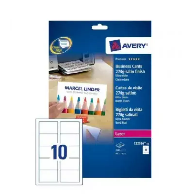 Business Card Laser Paper Avery C32026-10
