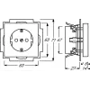 Socket-outlet Busch-Jaeger 2011-0-3798 CEE 7/3 2P+E 16 A 250 V Silver, 63×41 mm