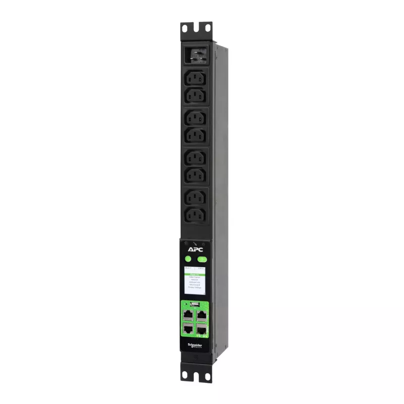 APC Easy PDU Metered 1U 16A 230V (8)C13, Metered, 1U, Single-phase, Vertical, Black, 8 AC outlet(s)