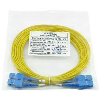 Fibre optic cable BlueOptics CAB-SMF-SC-SC-20 20 m G.657.A1 SC connectors