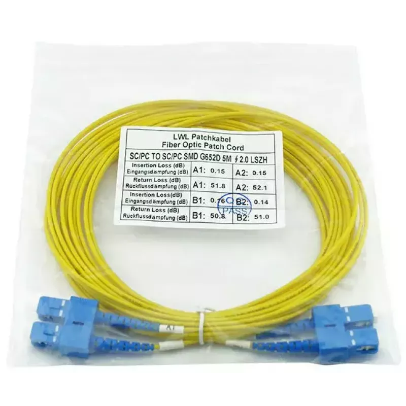 Fibre optic cable BlueOptics CAB-SMF-SC-SC-20 20 m G.657.A1 SC connectors