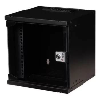 Wall-mounted rack cabinet EQUIP EWM-06-3030-B 6U, 312 mm wide, 300–330 mm depth, black