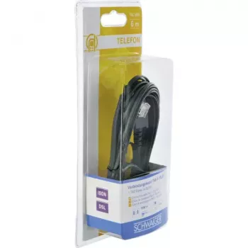 Cable Schwaiger 6.0m RJ-12 - TAE-F 6 m Black