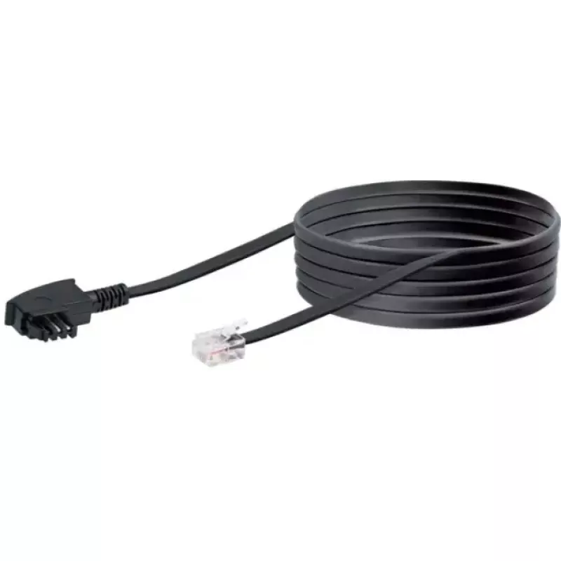Cable Schwaiger 6.0m RJ-12 - TAE-F 6 m Black