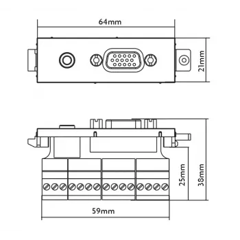 Socket outlet VGA + 3.5 mm Vision TC3 VGAF3.5MM